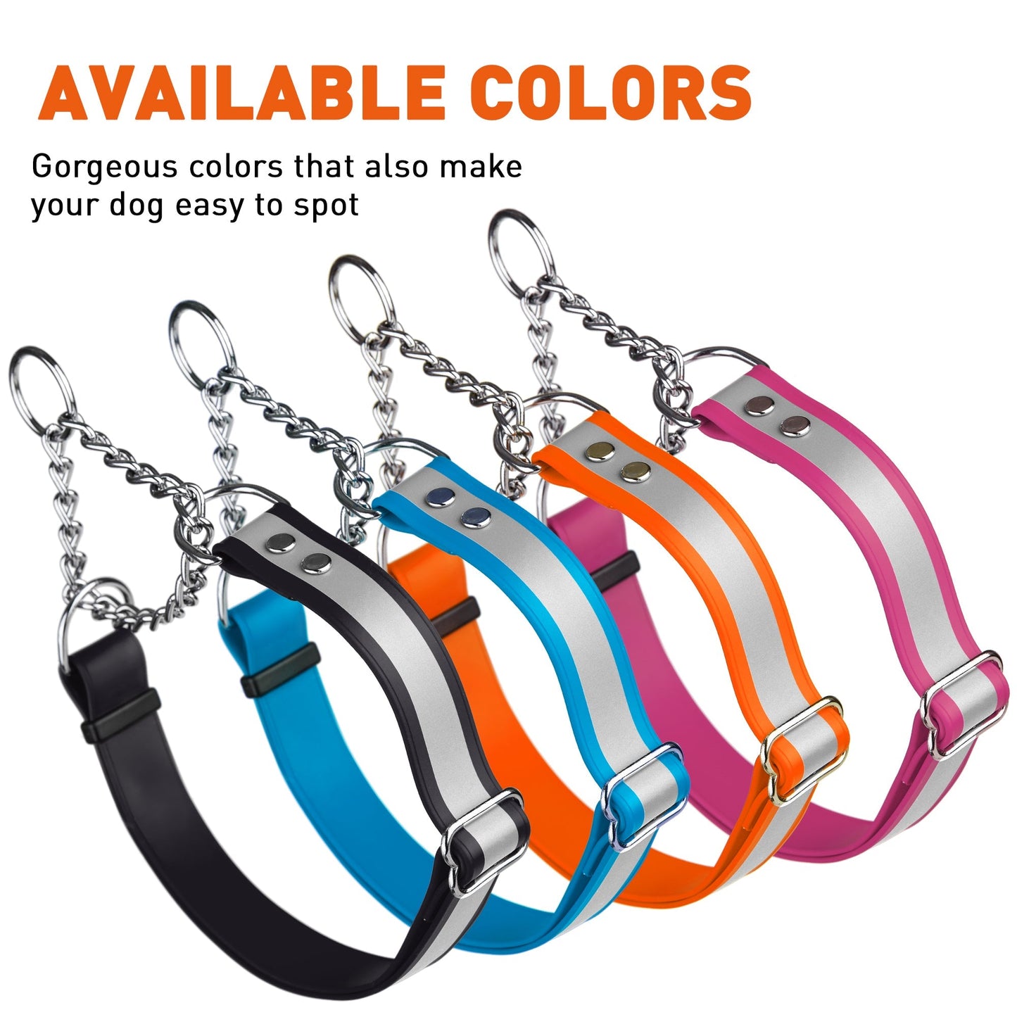 Reflective Biothane Martingale Collar
