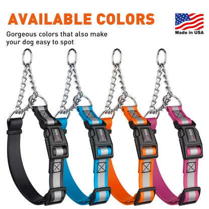 Reflective Biothane Martingale Dog Collar with Quick Release Buckle
