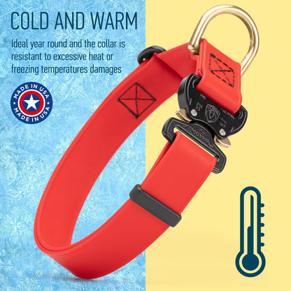 Viper BioThane Dog Collar with Cobra Metal Buckle – Odor Resistant and Waterproof