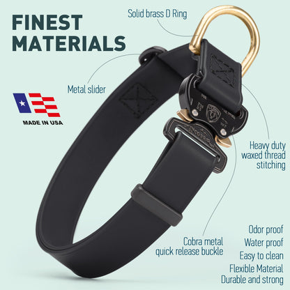 Viper BioThane Dog Collar with Cobra Metal Buckle – Odor Resistant and Waterproof