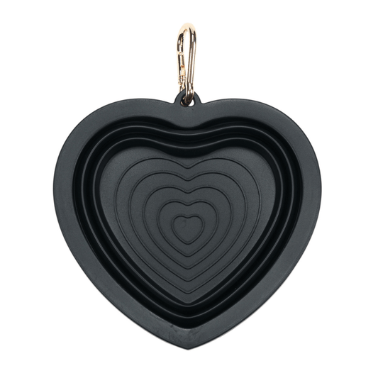 Onyx Heart Collapsible Bowl