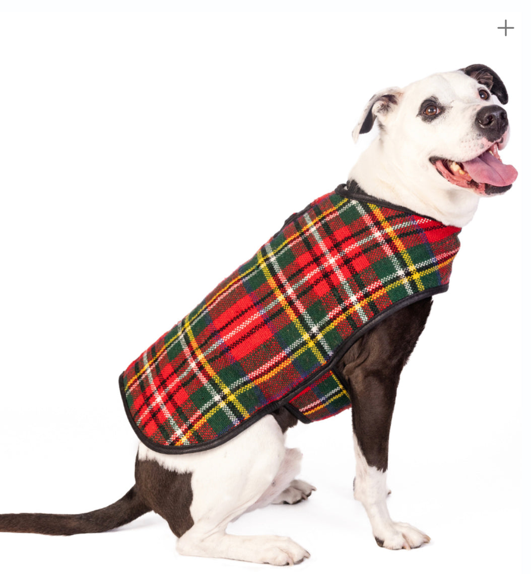 Dog Blanket Coats Red Scotty Plaid