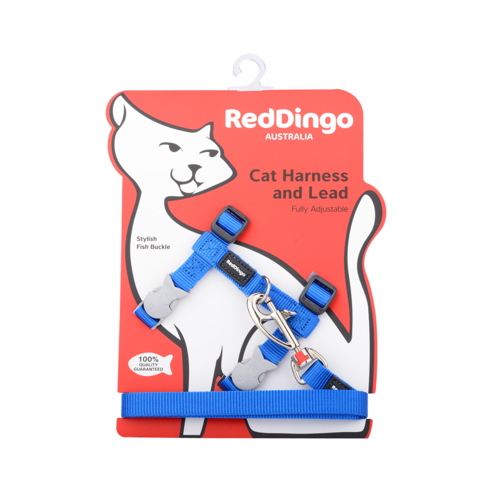 Cat Harness & Lead Combo Electric Blue