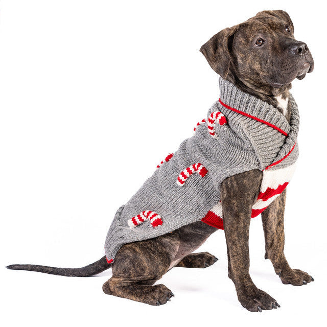 Candy Cane Dog Sweater
