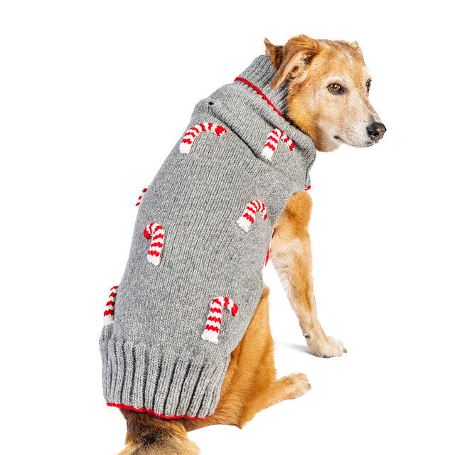 Candy Cane Dog Sweater