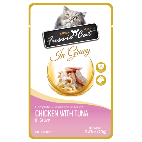 Fussie Cat Pouch Chicken with Tuna in Gravy