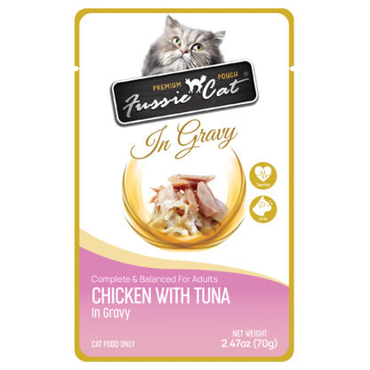Fussie Cat Pouch Premium Chicken w/Tuna Gravy