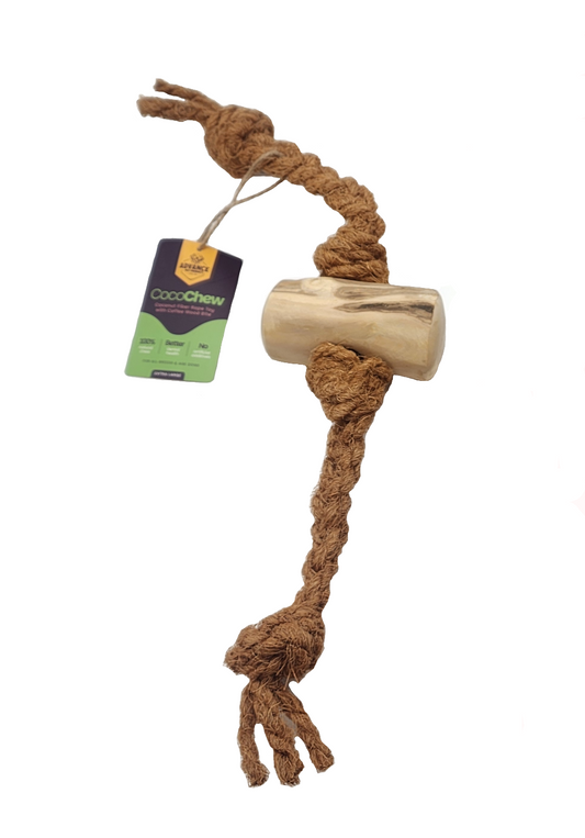 CocoChew Coconut Fiber Rope Toy with Coffee Wood Bite - XL