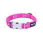 Buckle Bone Dog Collar Peace Hot Pink