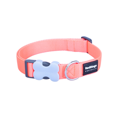 Buckle Bone Dog Collar Hi-Vis Peach