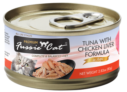 Fussie Cat Black Label Tuna with Chicken Liver in Aspic