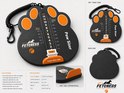 Fetchers Paw Sizer fitting tool