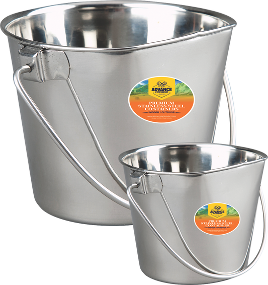 Heavy Stainless Steel Flat Bucket