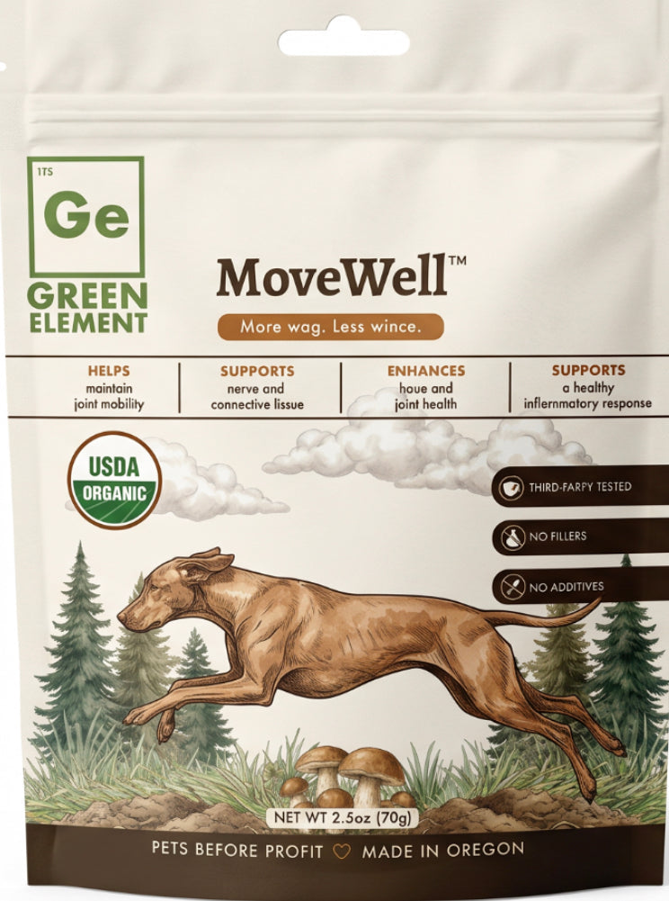 Green Element Health MoveWell Mushroom Blend, USDA Organic- 2.50oz Pouch