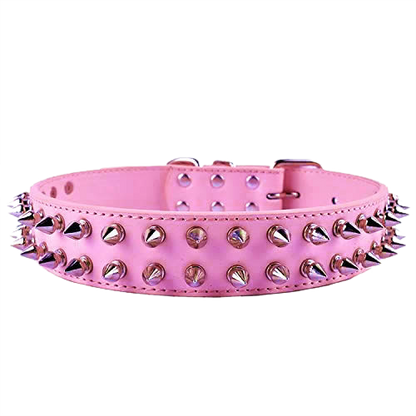 Spiked Collar 2 Row - Pink
