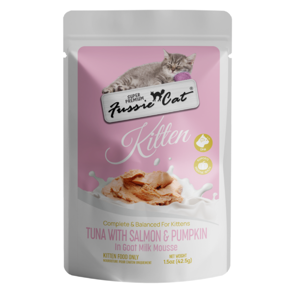 Fussie Cat Kitten Tuna/Salmon Pumpkin Mousse Pouch