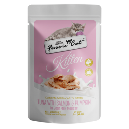 Fussie Cat Kitten Tuna/Salmon Pumpkin Mousse Pouch