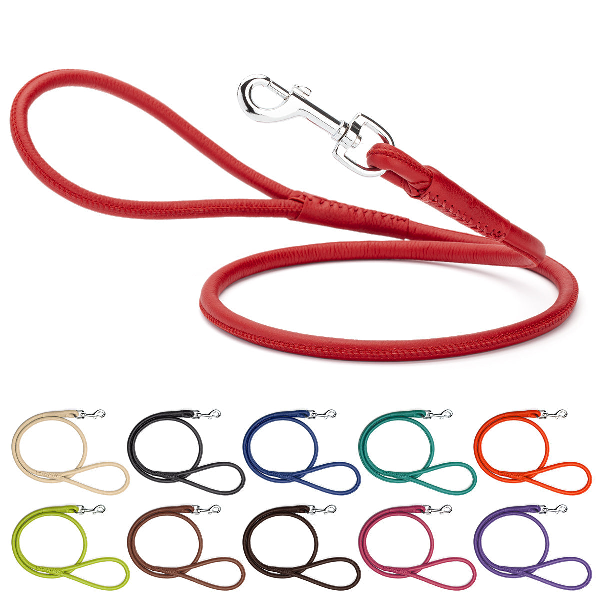 Soft Leather Round Dog Lead