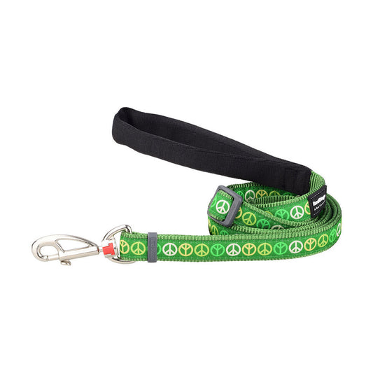 Adjustable Dog Lead Peace Green