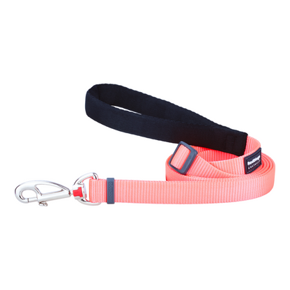 Adjustable Dog Lead Hi-Vis Peach