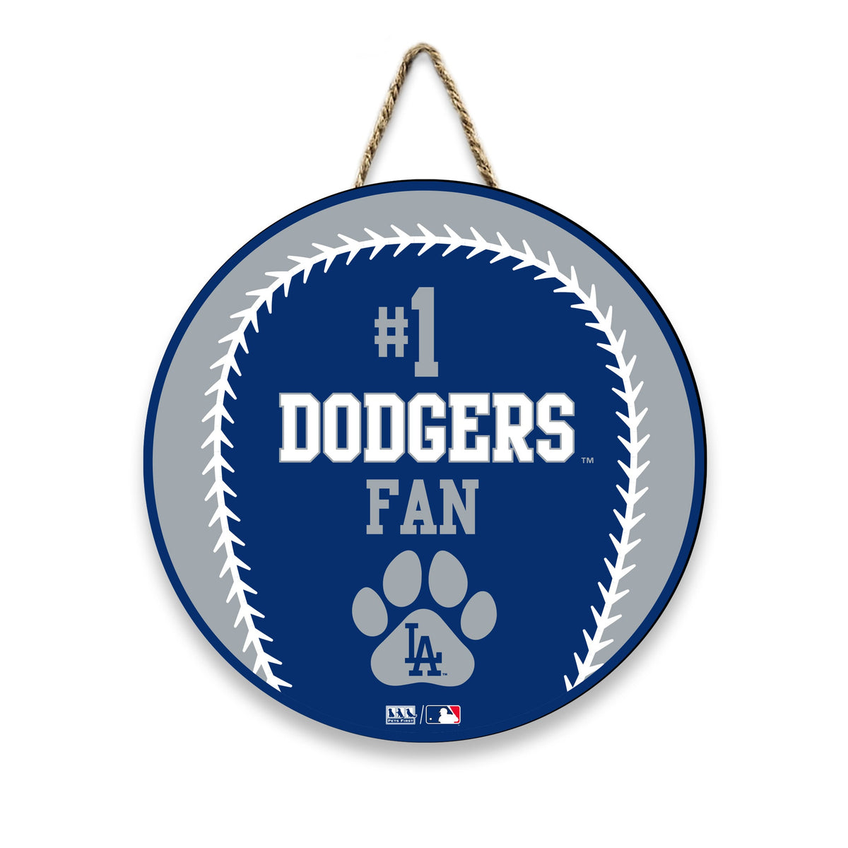 Los Angeles Dodgers Baseball Shape Sign