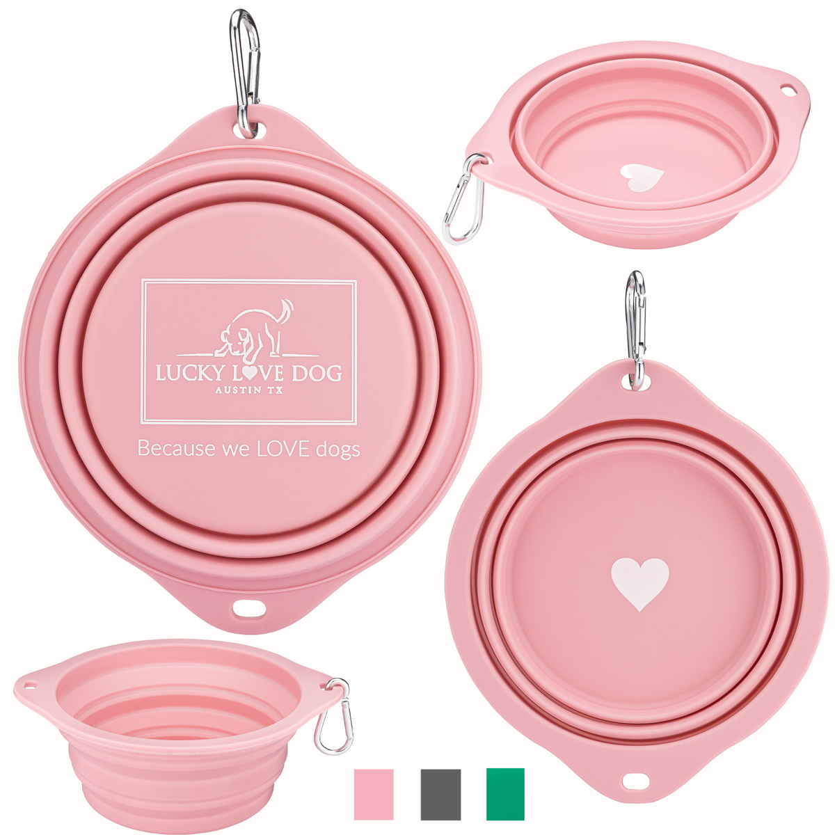 Rosy Collapsible Travel Bowl