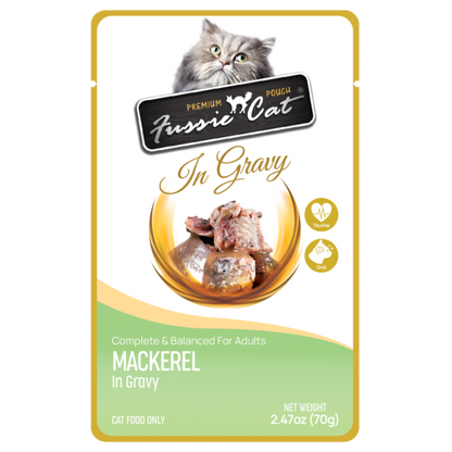Fussie Cat Pouch Premium Mackerel in Gravy