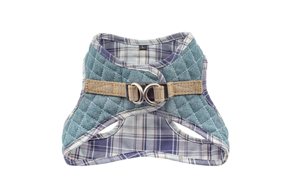 Urban Dog Stars Step-In Denim Harness - Blue Plaid