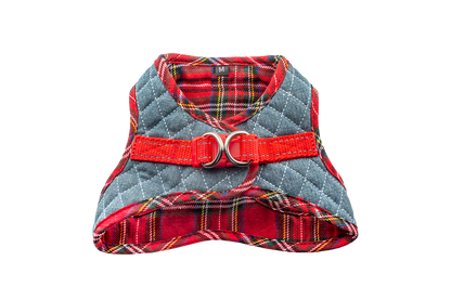 Urban Dog Stars Step-In Denim Harness - Red Plaid