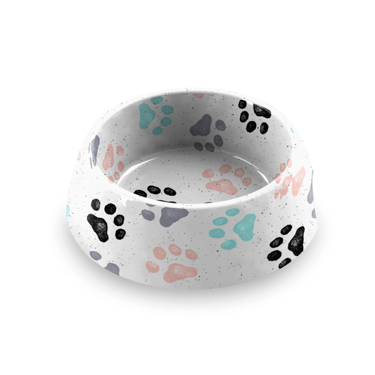 Retro Paw Print Bowl