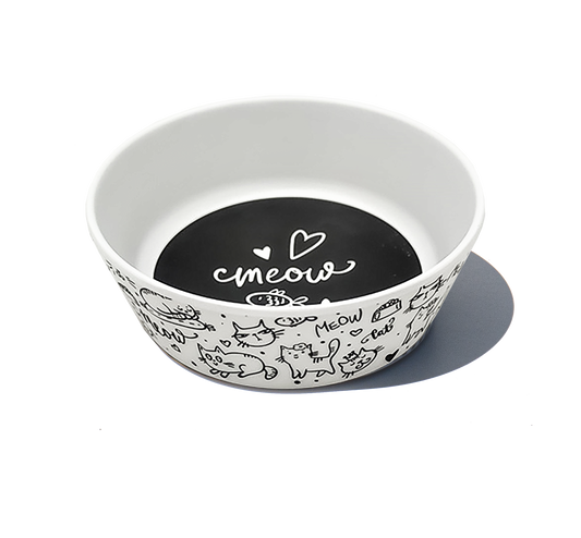 Black & White Meow Bowl