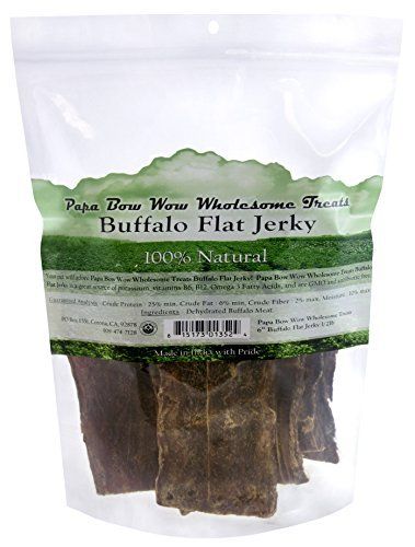 Papa Bow Wow Buffalo Jerky Flat 6"