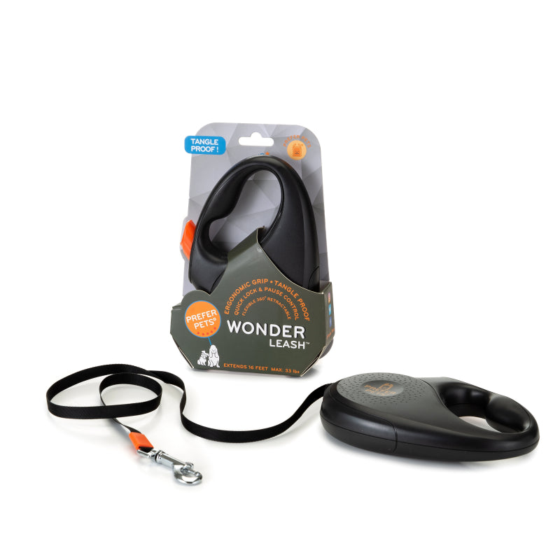 Tangle-Free Wonder Retractable Leash - Black