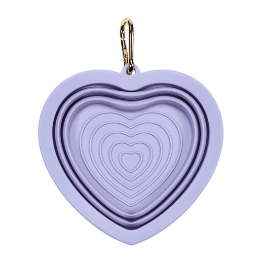 Lavender Heart Collapsible Bowl