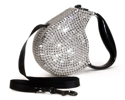 Crystal Retractable Leash Silver - Original