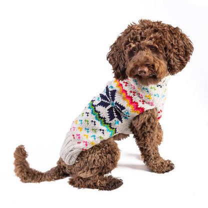 Rainbow Snowflake Dog Sweater