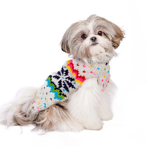 Rainbow Snowflake Dog Sweater