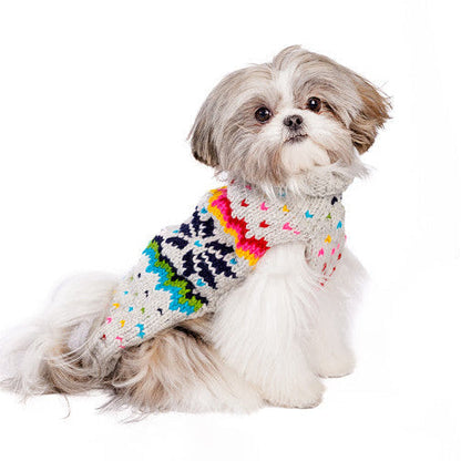 Rainbow Snowflake Dog Sweater