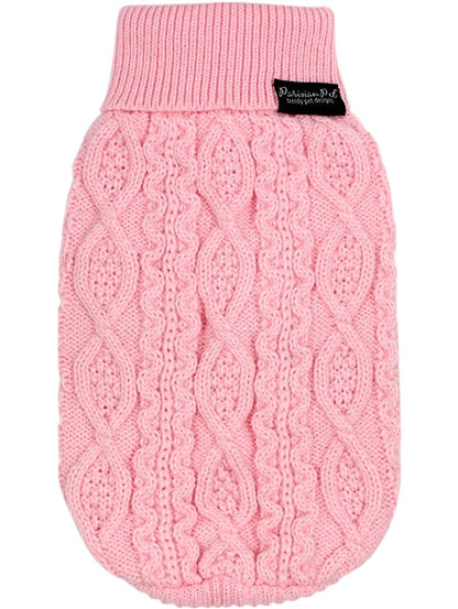 Cable Knit Sweater - Blush Pink