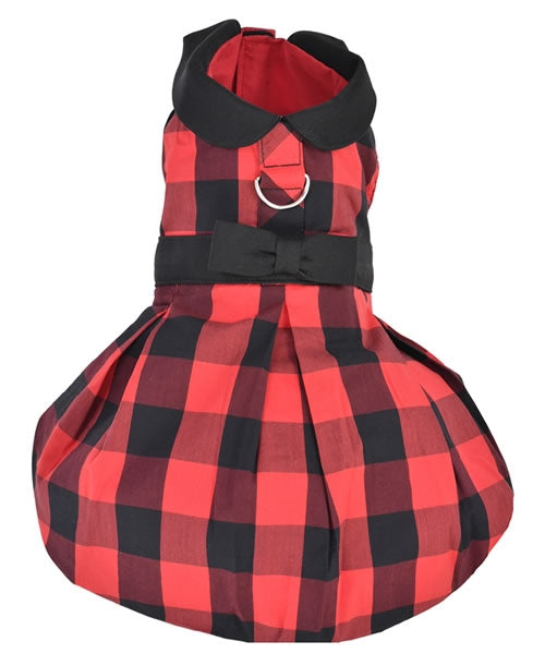 Buffalo Checkered Taffeta Dress - Red