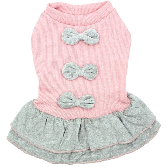 Winter Bows Dress - Pink