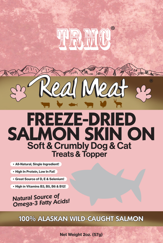 Real Meat Freeze Dried Salmon Skin Dog Treats 2oz