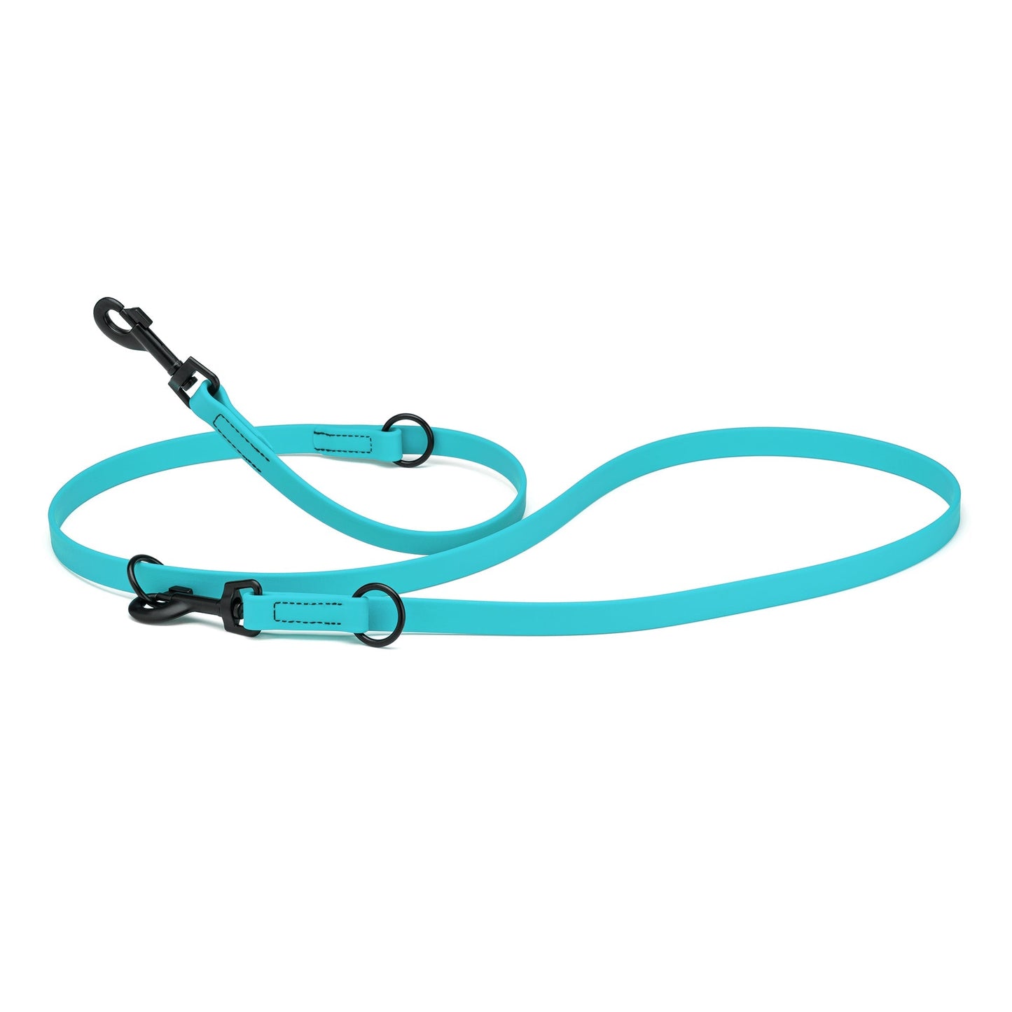 Biothane Adjustable Multi-Purpose Dog Leash with Black Hardware, 7FT