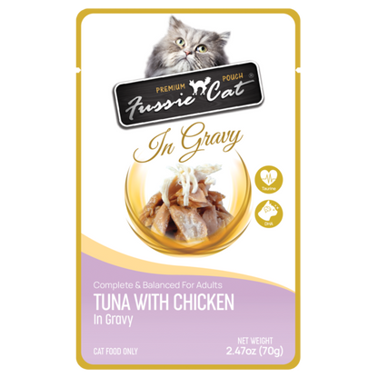 Fussie Cat Pouch Tuna with Chicken in Gravy
