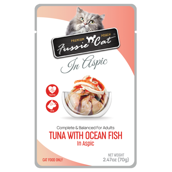 Fussie Cat Pouch Tuna with Ocean Fish in Aspic