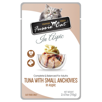 Fussie Cat Pouch Tuna with Small Anchovies in Aspic