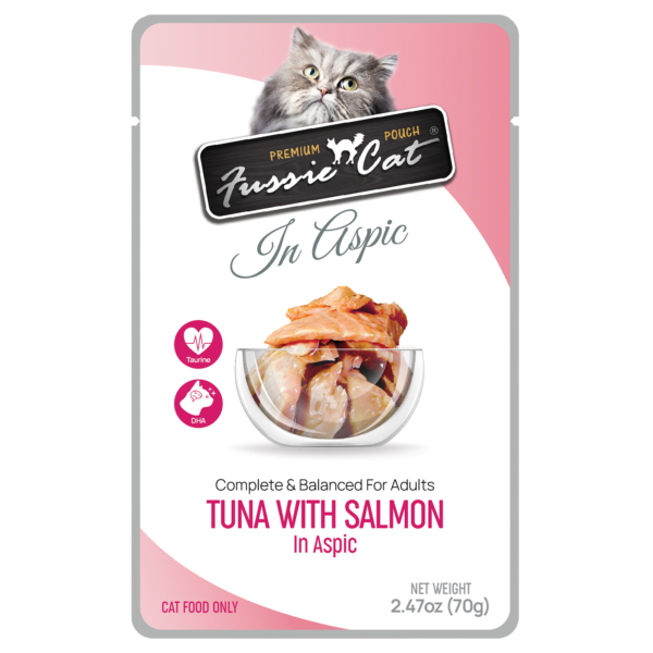 Fussie Cat Pouch Tuna with Salmon in Aspic
