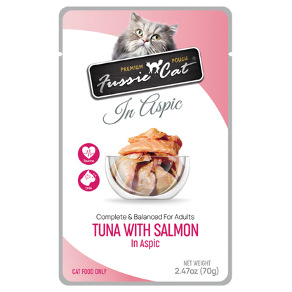 Fussie Cat Pouch Tuna with Salmon in Aspic