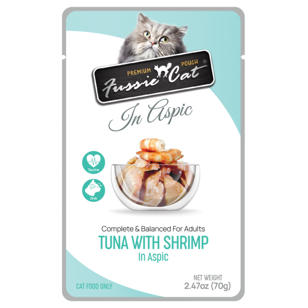 Fussie Cat Pouch Tuna with Shrimp in Aspic
