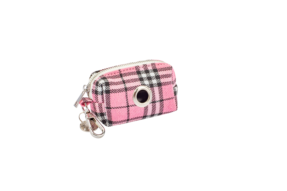 Urban Dog Stars Waste Bag Holder - Pink Plaid